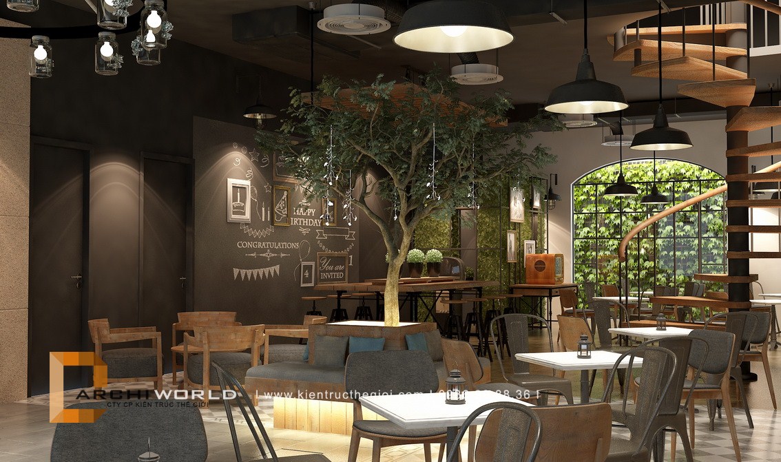 Thiết kế nội thất quán cafe đẹp Cora Coffee