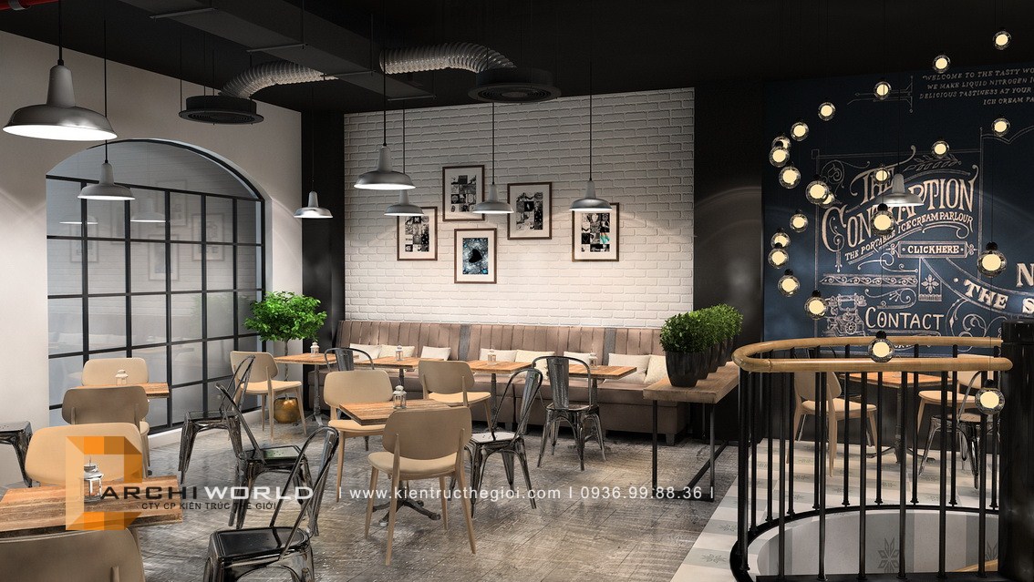 Thiết kế nội thất quán cafe đẹp Cora Coffee