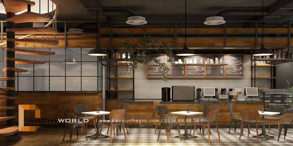 Thiết kế nội thất quán cafe đẹp Cora Coffee
