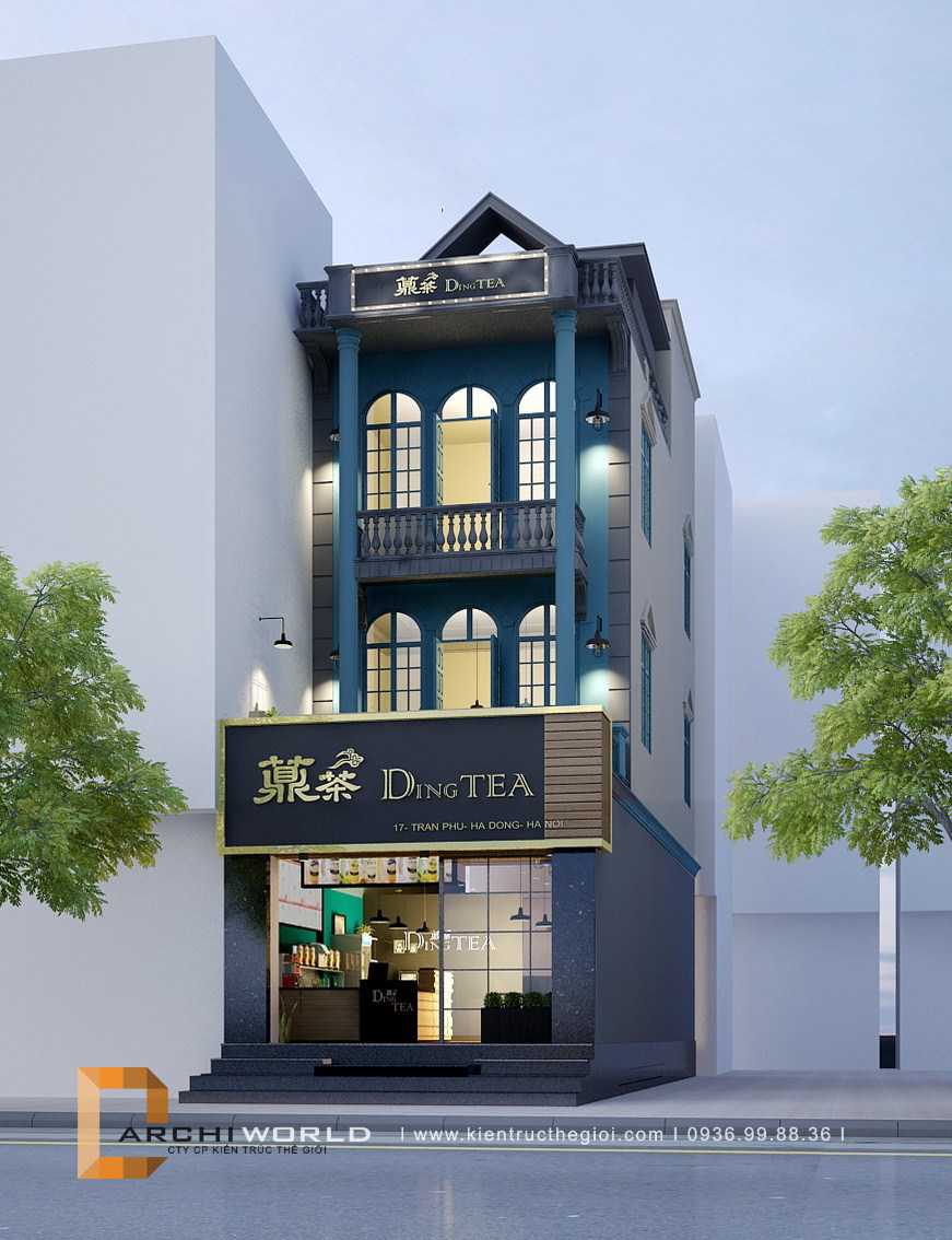 thiết kế quán trà sữa đẹp ding tea hà đông